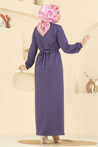moda selvim Dress 8020UZ662 Purple - Thumbnail
