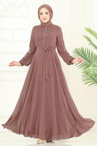 moda selvim Dress 8022AB368 Powder Vision - Thumbnail