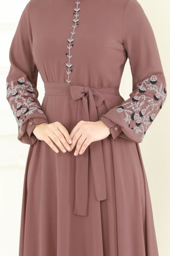 moda selvim Dress 8022AB368 Powder Vision - Thumbnail