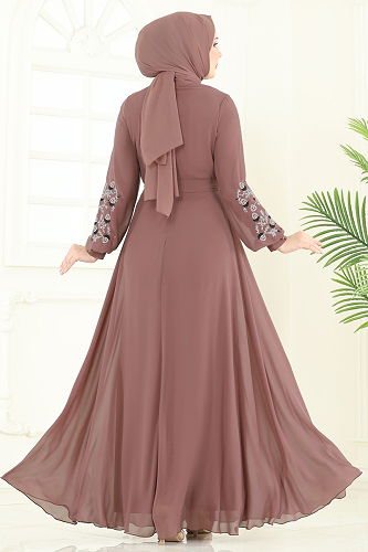 moda selvim Dress 8022AB368 Powder Vision - Thumbnail