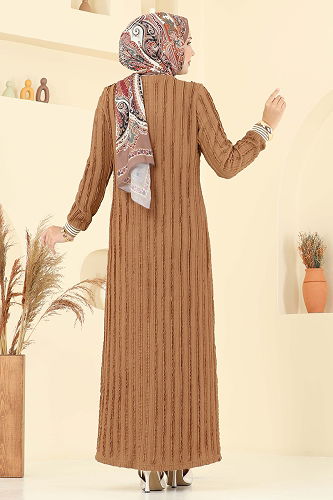 moda selvim Dress 8027TRT545 Tan - Thumbnail
