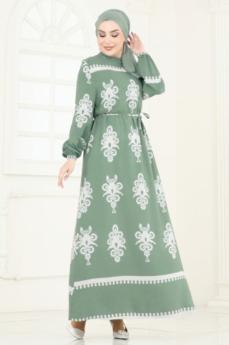 moda selvim Dress 802OZN1046 Mint - Thumbnail