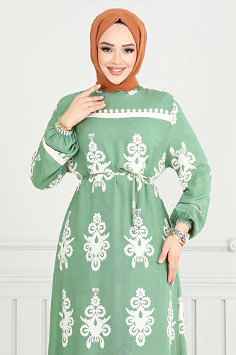 moda selvim Dress 802OZR1047-M Mint - Thumbnail