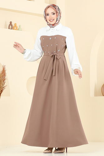 moda selvim Dress 8035ABK1075 Vision - Thumbnail