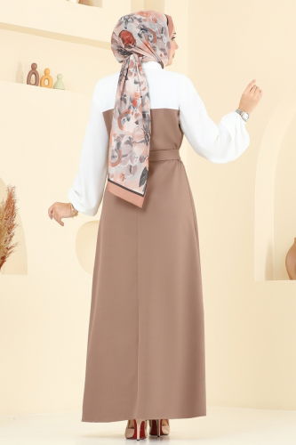 moda selvim الفستان بيج 8035ABK1075 - Thumbnail