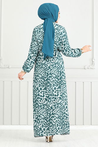 moda selvim الفستان بترولي 803OZR1047-M - Thumbnail