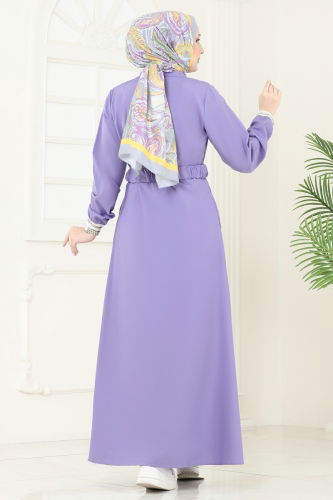 moda selvim Dress 804OZN1046 Lilac - Thumbnail