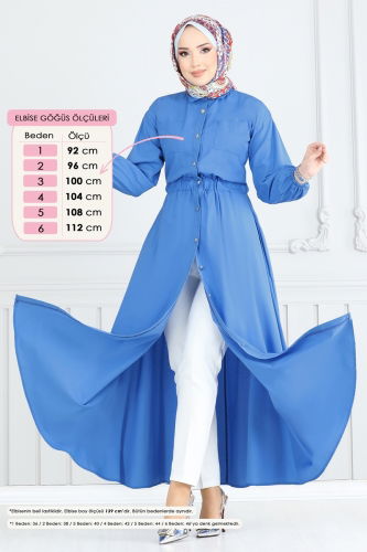 moda selvim الفستان أزرق 805OZN1046 - Thumbnail