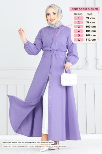 moda selvim Dress 805OZN1046 Lilac - Thumbnail