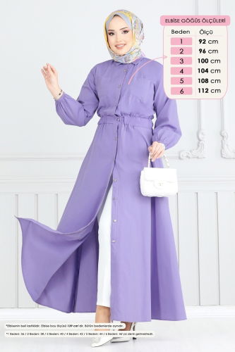 moda selvim الفستان ليلكي 805OZN1046 - Thumbnail