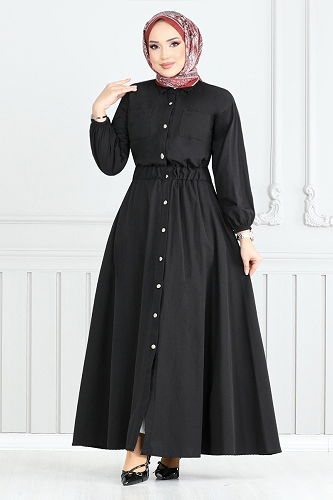 moda selvim Dress 805OZR1047-M Black - Thumbnail