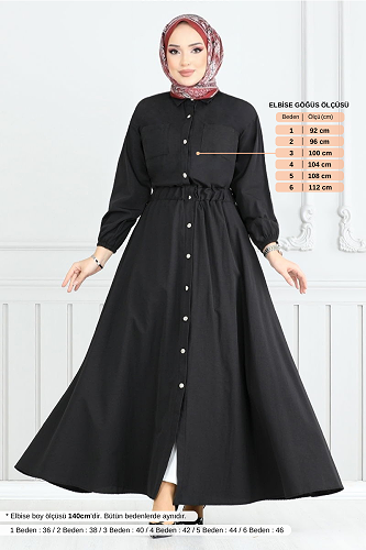 moda selvim Dress 805OZR1047-M Black - Thumbnail