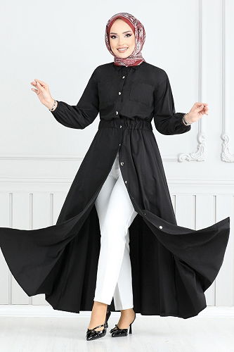 moda selvim Dress 805OZR1047-M Black - Thumbnail