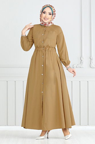 moda selvim الفستان لاتيه 805OZR1047-M - Thumbnail