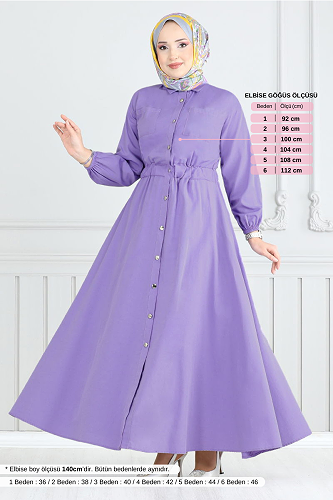 moda selvim الفستان ليلكي 805OZR1047-M - Thumbnail