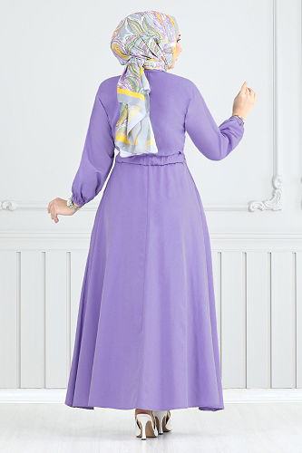 moda selvim الفستان ليلكي 805OZR1047-M - Thumbnail