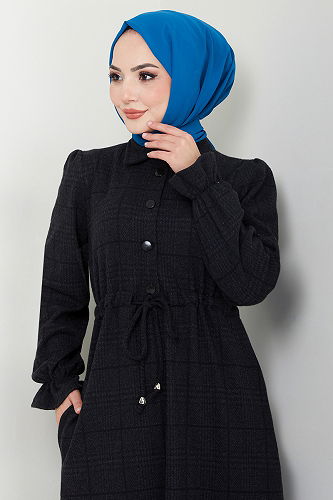 moda selvim Dress 8076UKB929-M Black - Thumbnail