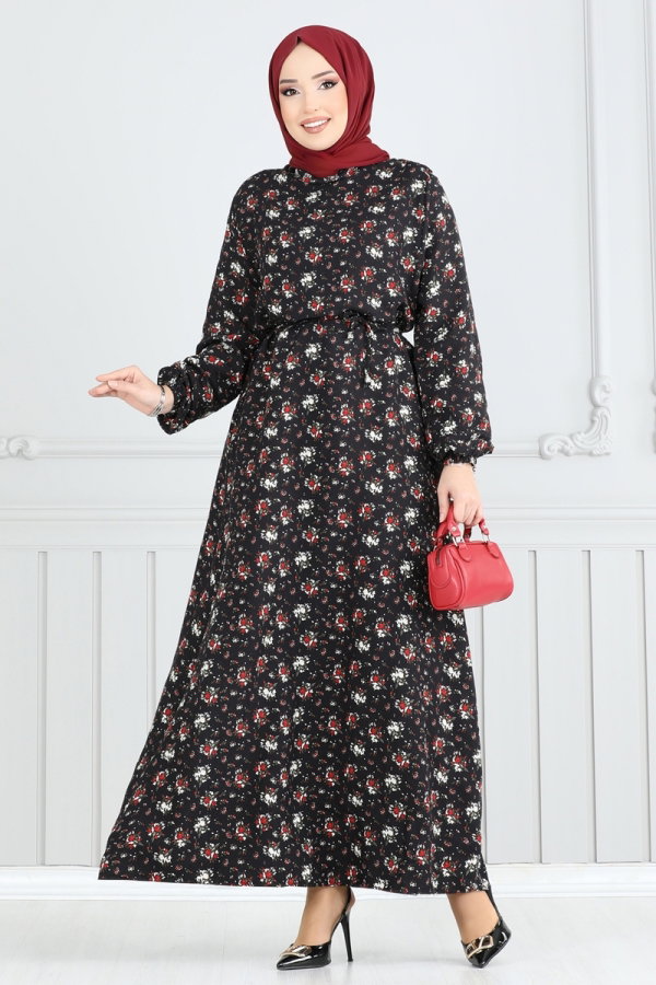 Dress 807OZN1046 Red & Black - Moda Selvim