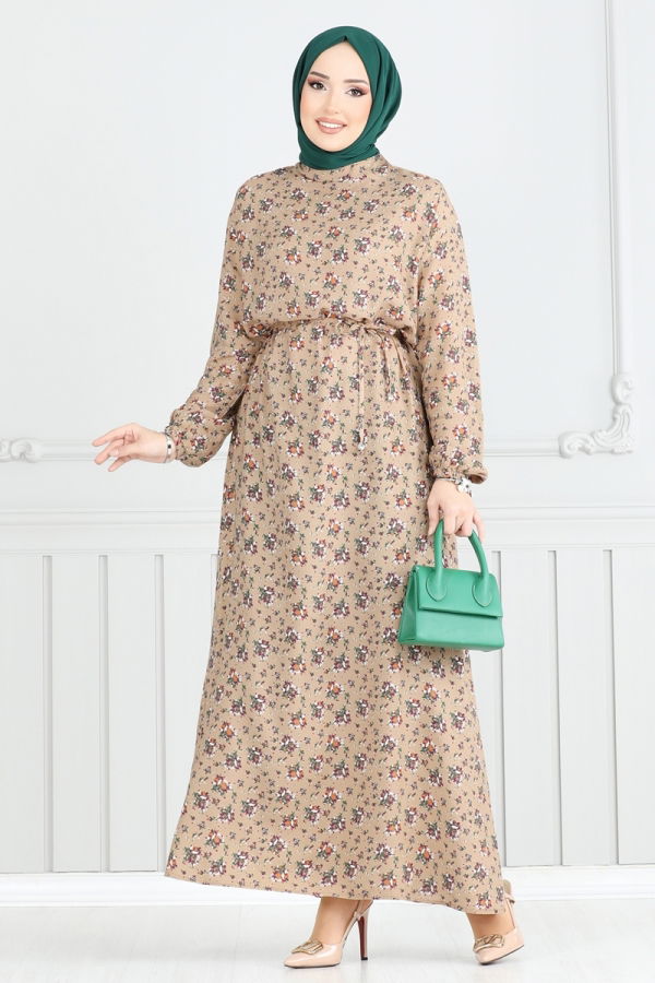 Modaselvim خصم صافٍ20%+20% في سلة التسوق الفستان بيج 807OZN1046