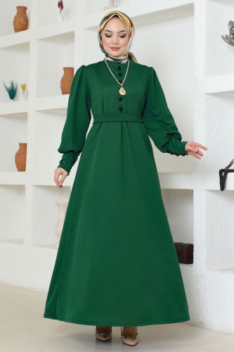 moda selvim Dress 8080UKB139 Emerald - Thumbnail