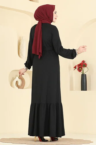 moda selvim Dress 810PM271 Black - Thumbnail