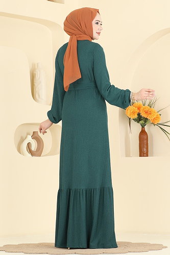 moda selvim الفستان بترولي 810PM271 - Thumbnail
