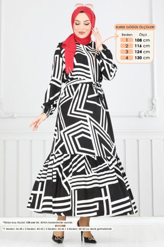 moda selvim الفستان أسود 811OZN1046 - Thumbnail