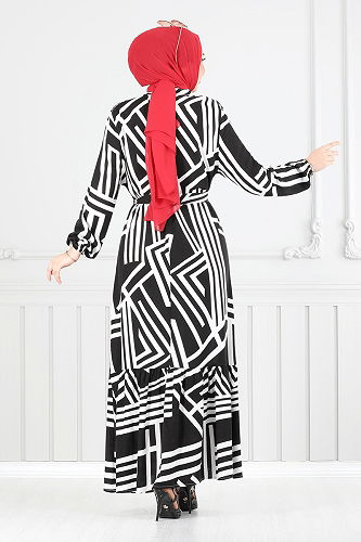 moda selvim Dress 811OZR1047-M Black - Thumbnail