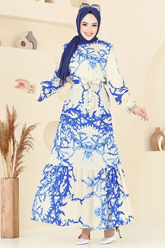 moda selvim الفستان بيج 812OZN1046 - Thumbnail