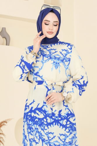 moda selvim الفستان بيج 812OZN1046 - Thumbnail