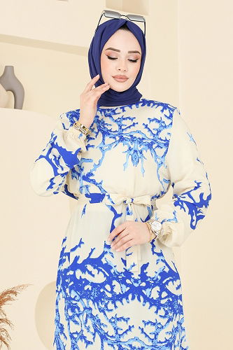 moda selvim الفستان بيج 812OZN1046 - Thumbnail