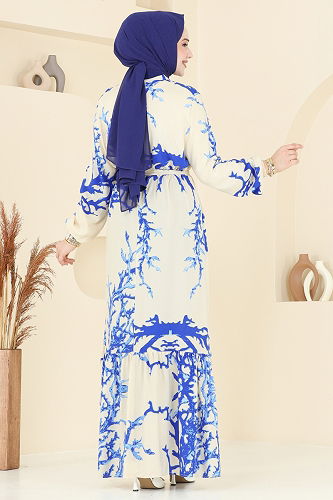 moda selvim الفستان بيج 812OZN1046 - Thumbnail