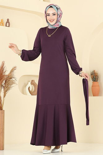 moda selvim Dress 8133AB368 Damson - Thumbnail