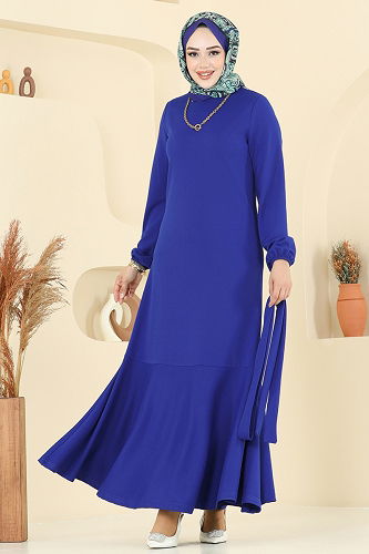 moda selvim Dress 8133AB368 Saxe - Thumbnail