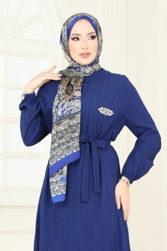 moda selvim الفستان كحلي 813OZN1046 - Thumbnail