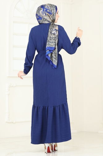 moda selvim الفستان كحلي 813OZN1046 - Thumbnail