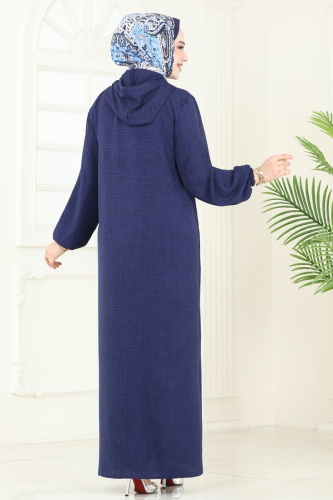 moda selvim Dress 814OZN1046 Navy Blue - Thumbnail