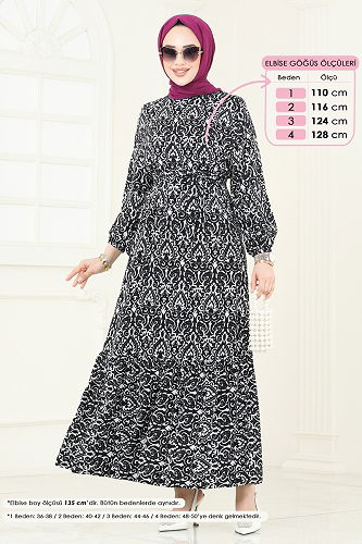 moda selvim Dress 816OZN1046 Black - Thumbnail