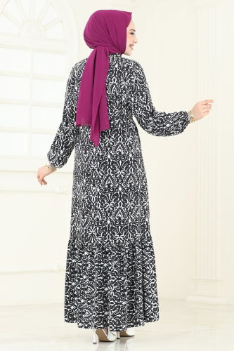 moda selvim الفستان أسود 816OZN1046 - Thumbnail