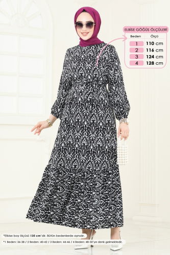 moda selvim الفستان أسود 816OZN1046 - Thumbnail