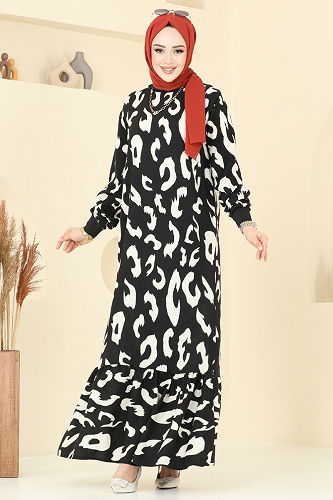 moda selvim Dress 820OZN1046 Stone - Thumbnail