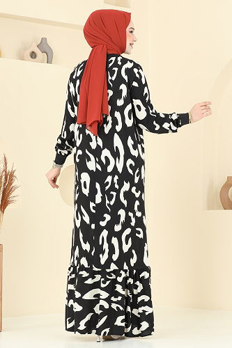 moda selvim Dress 820OZN1046 Stone - Thumbnail