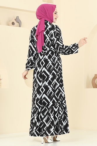 moda selvim Dress 821OZN1046 Black - Thumbnail