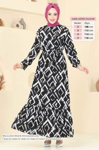 moda selvim Dress 821OZN1046 Black - Thumbnail