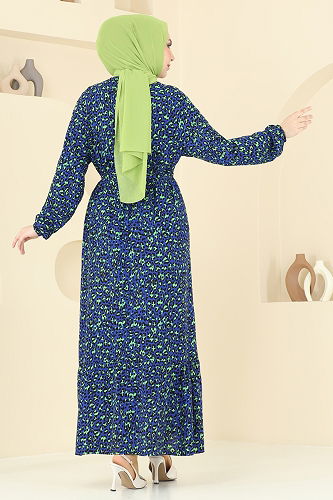 moda selvim Dress 822OZN1046 Navy Blue - Thumbnail