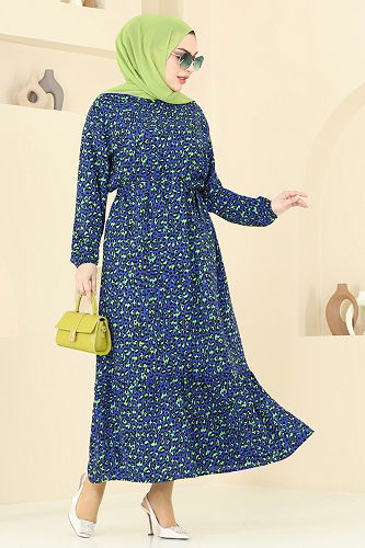 moda selvim Dress 822OZN1046 Navy Blue - Thumbnail