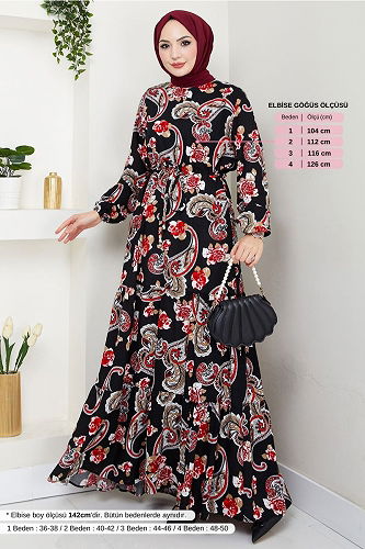 moda selvim Dress 823OZR1047-M Black - Thumbnail