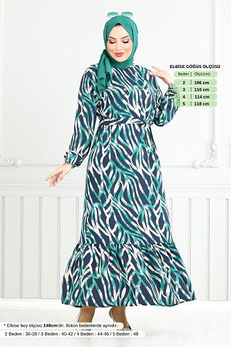 moda selvim Dress 825OZR1047-M Green - Thumbnail