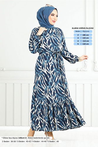 moda selvim الفستان بترولي 825OZR1047-M - Thumbnail