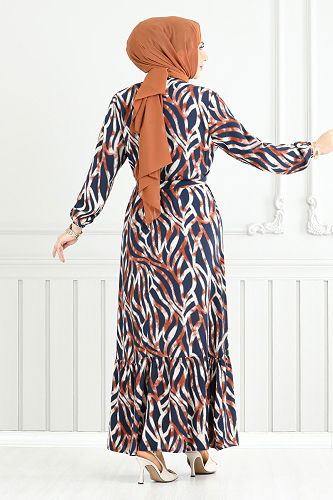 moda selvim Dress 825OZR1047-M Tan - Thumbnail